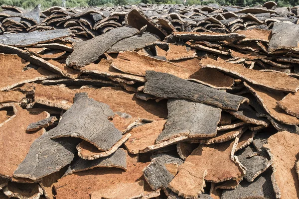 Piles of bark from cork — Stock Photo, Image