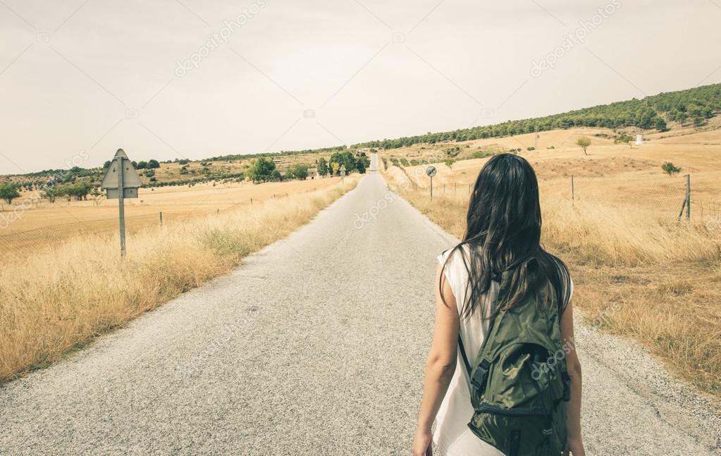 Woman with jeans walking