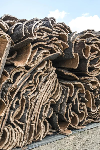 Pile of bark from cork — Stock Photo, Image