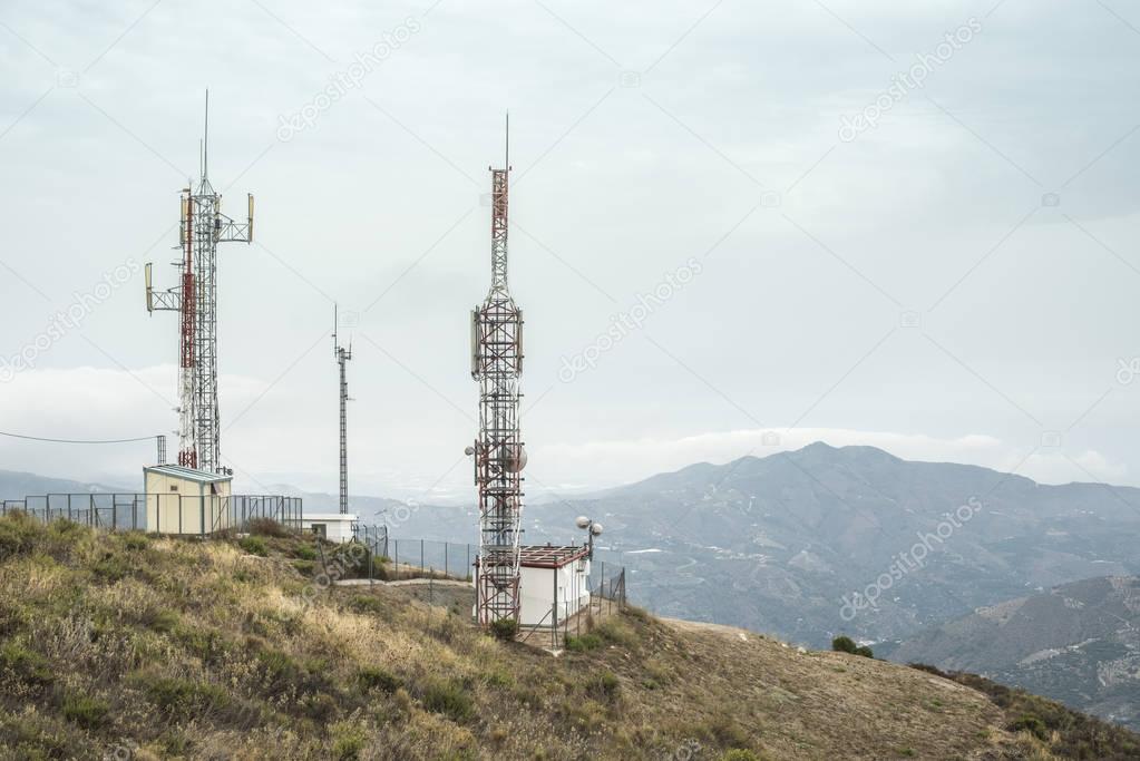 towers with TV antennas