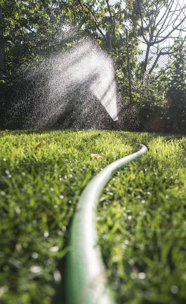 Garden hose and sprayer — Stock Photo, Image