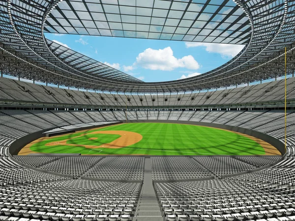 Beyzbol Stadyumu beyaz koltuklar ve VIP kutuları 3D render — Stok fotoğraf