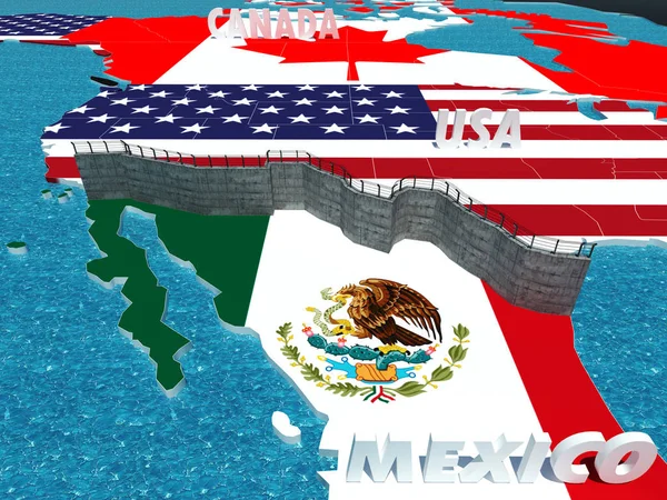 Hraniční zeď mezi Mexikem a Spojenými státy jako prezident sliby — Stock fotografie