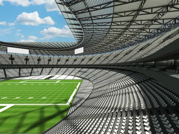 Красивый современный американский футбольный стадион с белыми сиденьями для ста тысяч болельщиков — стоковое фото