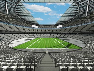 Güzel modern Amerikan Futbol Stadyumu ile yüz bin hayranları için beyaz koltuk