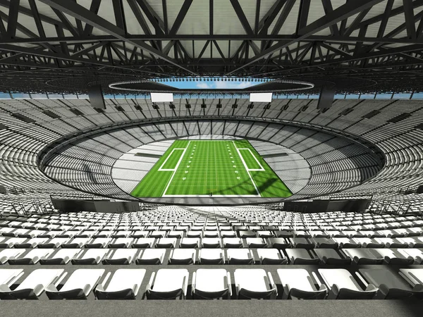 Hermoso estadio de fútbol americano moderno con asientos blancos para cientos de miles de aficionados —  Fotos de Stock