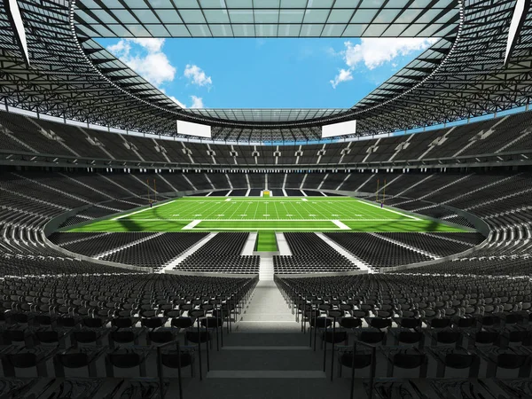 Belo estádio de futebol americano moderno com assentos pretos para centenas de milhares de fãs — Fotografia de Stock