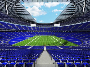 Güzel modern Amerikan Futbol Stadyumu ile yüz bin hayranları için mavi koltuk
