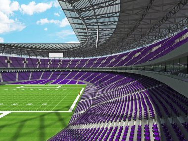Güzel modern Amerikan Futbol Stadyumu ile yüz bin hayranları için mor koltuk