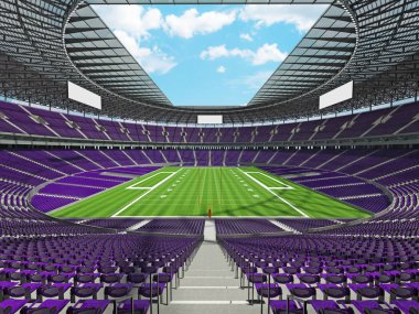 Güzel modern Amerikan Futbol Stadyumu ile yüz bin hayranları için mor koltuk
