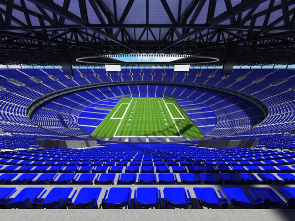 Vacker modern amerikansk fotbollsarena med blå säten för hundra tusen fans — Stockfoto