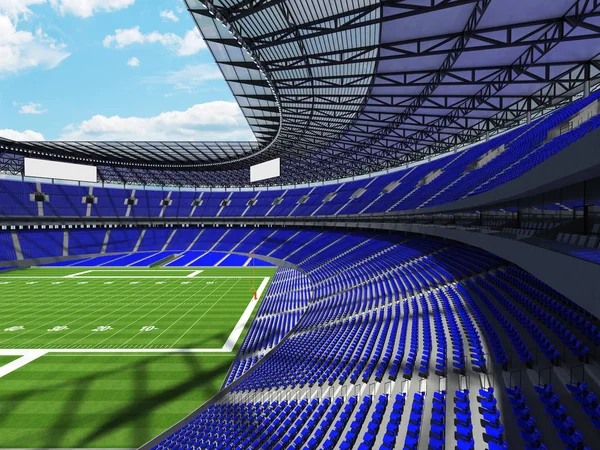 Lindo estádio de futebol americano moderno com assentos azuis para cem mil fãs — Fotografia de Stock