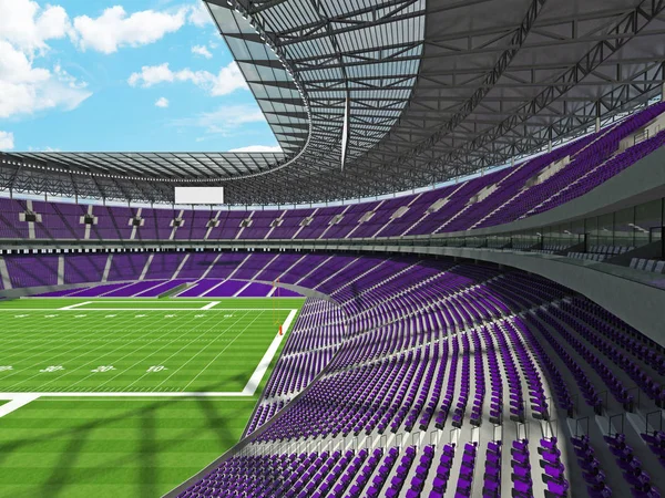 Mooie moderne Amerikaanse voetbalstadion met paarse stoelen voor honderdduizend fans — Stockfoto