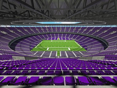 Güzel modern Amerikan Futbol Stadyumu ile yüz bin hayranları için mor koltuk