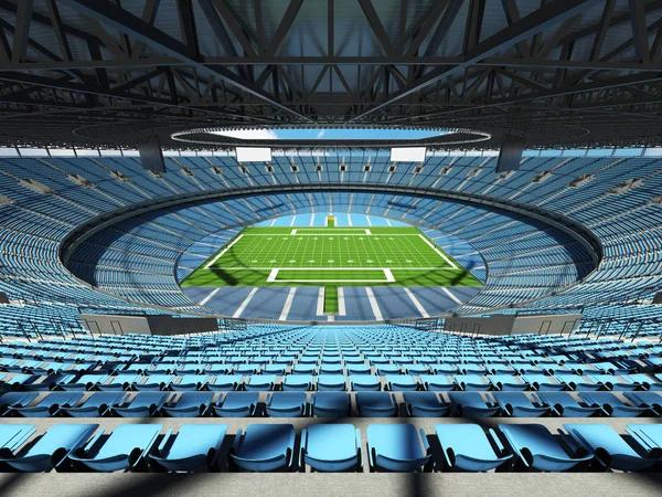 Krásné moderní americký fotbalový stadion s nebesky modré křesel pro sto tisíc fanoušků — Stock fotografie