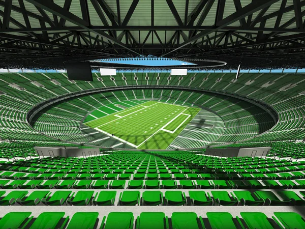 Belo estádio de futebol americano moderno com assentos verdes para centenas de milhares de fãs — Fotografia de Stock
