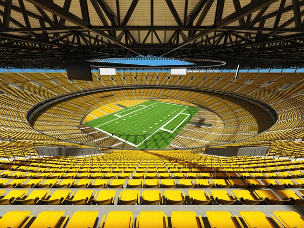 Красиві сучасного американського футболу стадіону з жовтими місць для сотень тисяч уболівальників — стокове фото