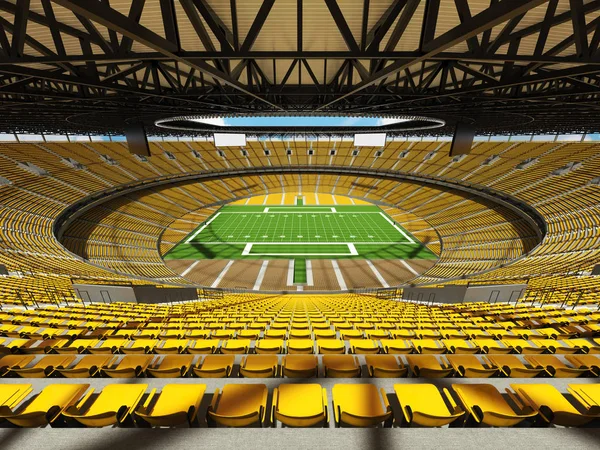 Beautiful modern american football stadium with yellow seats for hundred thousand fans