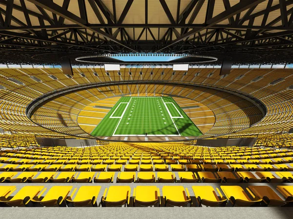 Mooie moderne Amerikaanse voetbalstadion met gele stoelen voor honderdduizend fans — Stockfoto