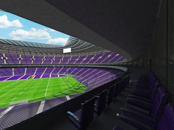 Yuvarlak rugby stadyum ile yüz bin hayranları ile VIP kutuları için mor koltuk