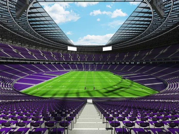 Yuvarlak rugby stadyum ile yüz bin hayranları ile VIP kutuları için mor koltuk