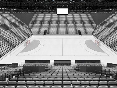 Hentbol beyaz koltuklar ve on bin hayranları için VIP kutuları için modern spor arena