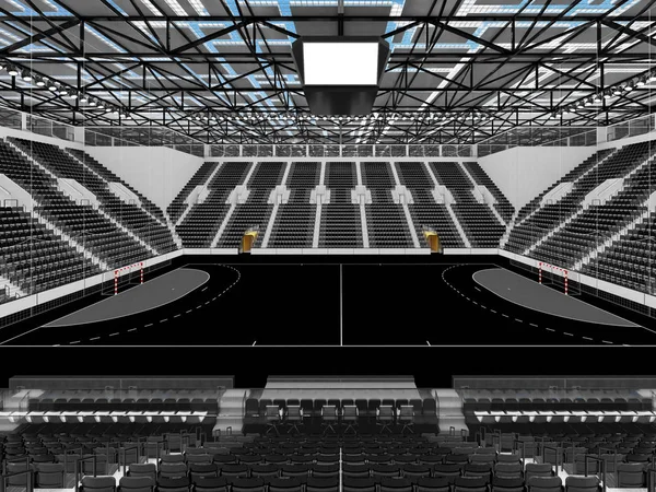 Arène de sport moderne pour handball avec sièges noirs et boîtes VIP pour dix mille fans — Photo