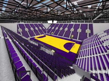 Hentbol mor koltuklar ve on bin hayranları için VIP kutuları için modern spor arena