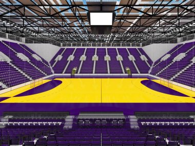 Hentbol mor koltuklar ve on bin hayranları için VIP kutuları için modern spor arena