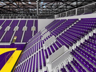 Hentbol mor koltuklar ve on bin hayranları için VIP kutuları için modern spor arena
