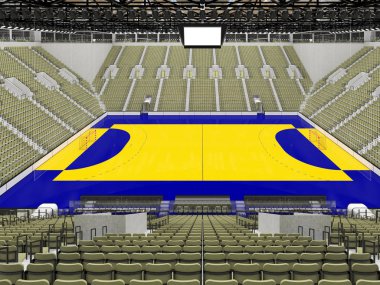 Hentbol gri zeytin yeşil koltuklar ve on bin hayranları için VIP kutuları için modern spor arena