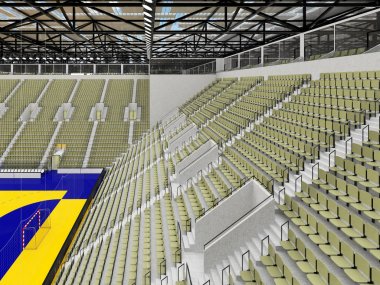 Hentbol gri zeytin yeşil koltuklar ve on bin hayranları için VIP kutuları için modern spor arena