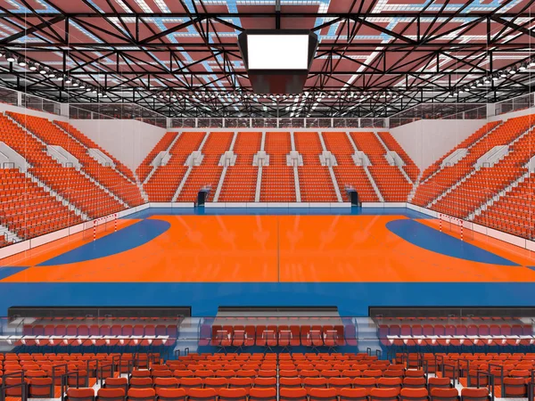 Arène de sport moderne pour handball avec sièges orange et boîtes VIP pour dix mille fans — Photo