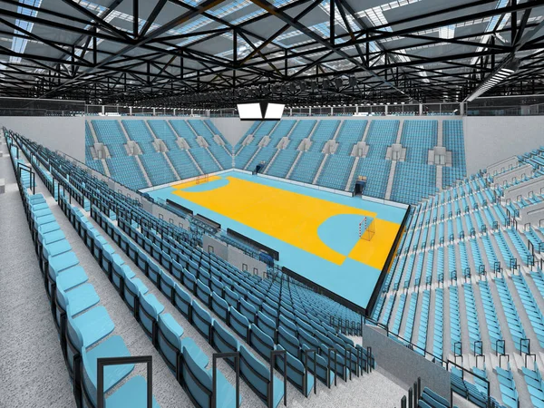 Salle de sport moderne pour handball avec sièges bleu ciel et boîtes VIP pour dix mille fans — Photo