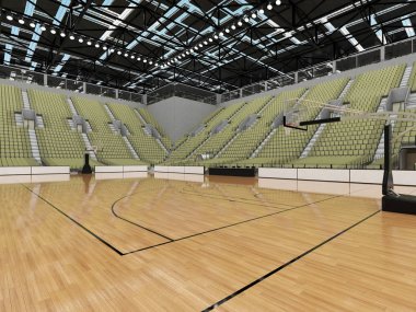 Işıklar ve zeytin yeşil gri koltuk on bin hayranları için VIP ile basketbol için güzel modern spor arena kutuları