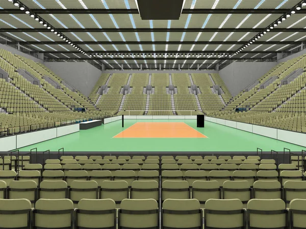 Belle arène moderne de volley-ball avec sièges gris olive et boîtes VIP pour quinze mille fans — Photo