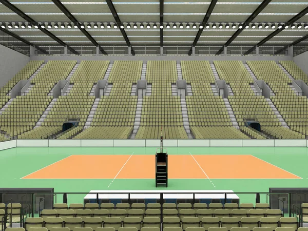 Belle arène moderne de volley-ball avec sièges gris olive et boîtes VIP pour quinze mille fans — Photo
