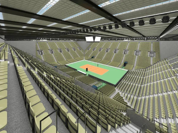 Belle arène moderne de volley-ball avec sièges gris olive et boîtes VIP pour quinze mille fans — Photo