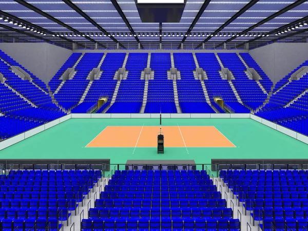 Güzel modern Voleybol arena mavi koltuklar ve VIP kutuları on beş bin hayranları için