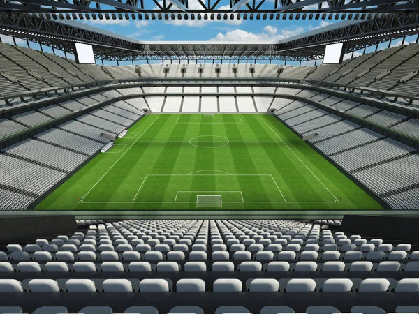 Güzel modern futbol - Futbol Stadyumu ile siyah sandalye ve VIP kutuları elli bin hayranları için
