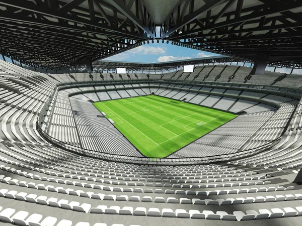 Smukke moderne fodbold fodboldstadion med sorte stole og VIP kasser til halvtreds tusinde fans - Stock-foto