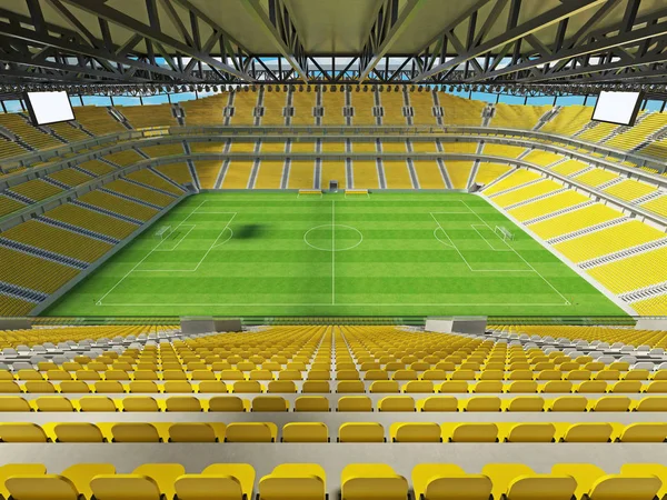 Beau football moderne stade de football avec des chaises jaunes et des boîtes VIP pour cinquante mille fans — Photo