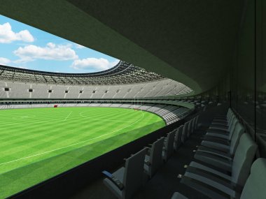 Güzel modern yuvarlak Avustralya Kuralları Futbol Stadyumu ile beyaz sandalye ve VIP kutuları elli bin hayranları için