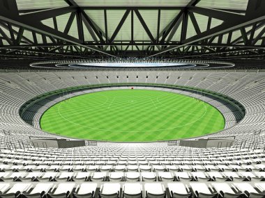 Güzel modern yuvarlak Avustralya Kuralları Futbol Stadyumu ile beyaz sandalye ve VIP kutuları elli bin hayranları için