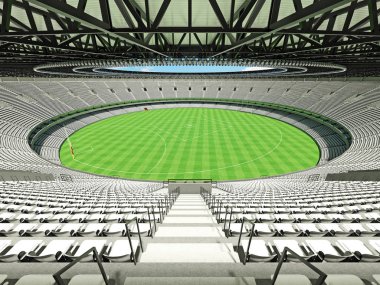 Güzel modern yuvarlak Avustralya Kuralları Futbol Stadyumu ile beyaz sandalye ve VIP kutuları elli bin hayranları için