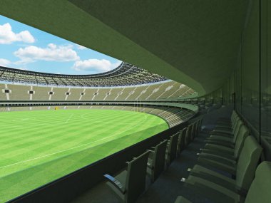 Güzel modern yuvarlak Avustralya Kuralları Futbol Stadyumu ile zeytin yeşil gri sandalye ve VIP kutuları elli bin hayranları için