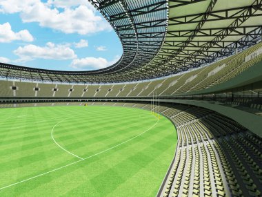 Güzel modern yuvarlak Avustralya Kuralları Futbol Stadyumu ile zeytin yeşil gri sandalye ve VIP kutuları elli bin hayranları için