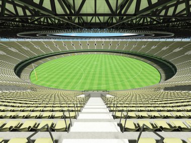Güzel modern yuvarlak Avustralya Kuralları Futbol Stadyumu ile zeytin yeşil gri sandalye ve VIP kutuları elli bin hayranları için