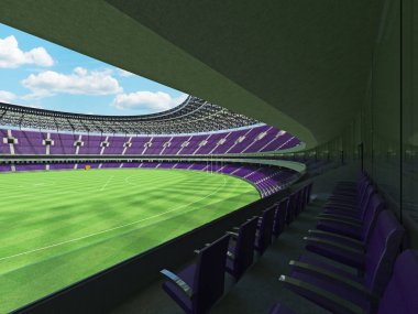 Güzel modern yuvarlak Avustralya Kuralları Futbol Stadyumu ile mor sandalye ve VIP kutuları elli bin hayranları için