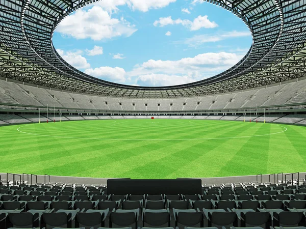 Superbe stade de football australien moderne aux règles rondes avec chaises blanches et boîtes VIP pour cinquante mille fans — Photo